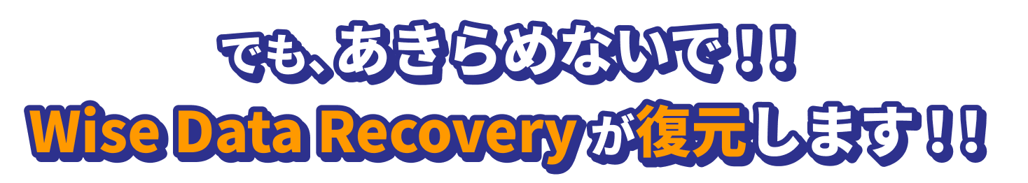 でも、あきらめないで!!Wise Data Recovery が復元します!!